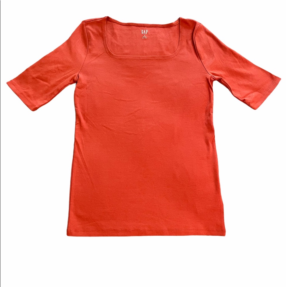 GAP Rust Half Sleeve Square Neck Tee